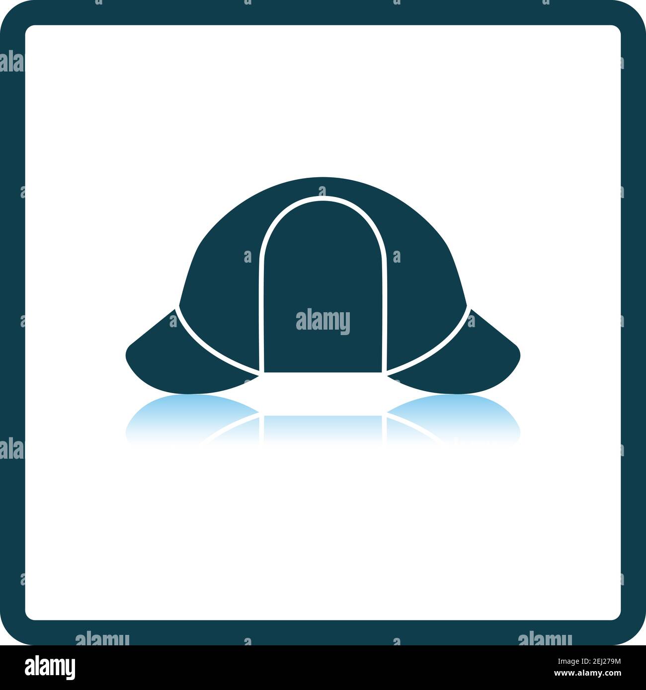 Sherlock Hat Icon. Square Shadow Reflection Design. Vector Illustration. Stock Vector