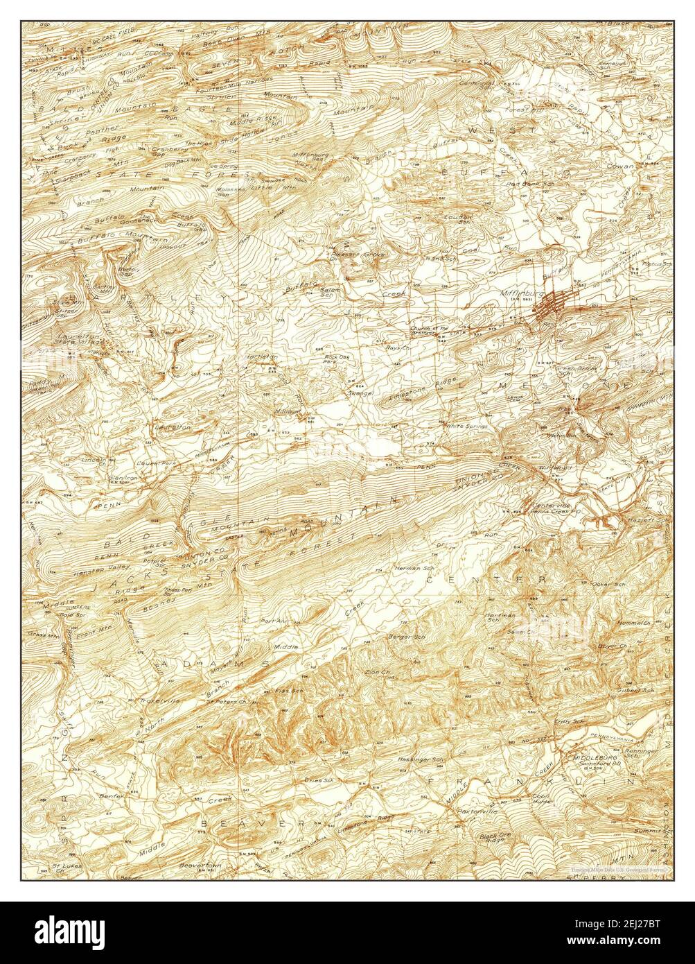 Mifflinburg, Pennsylvania, map 1938, 148000, United States of America