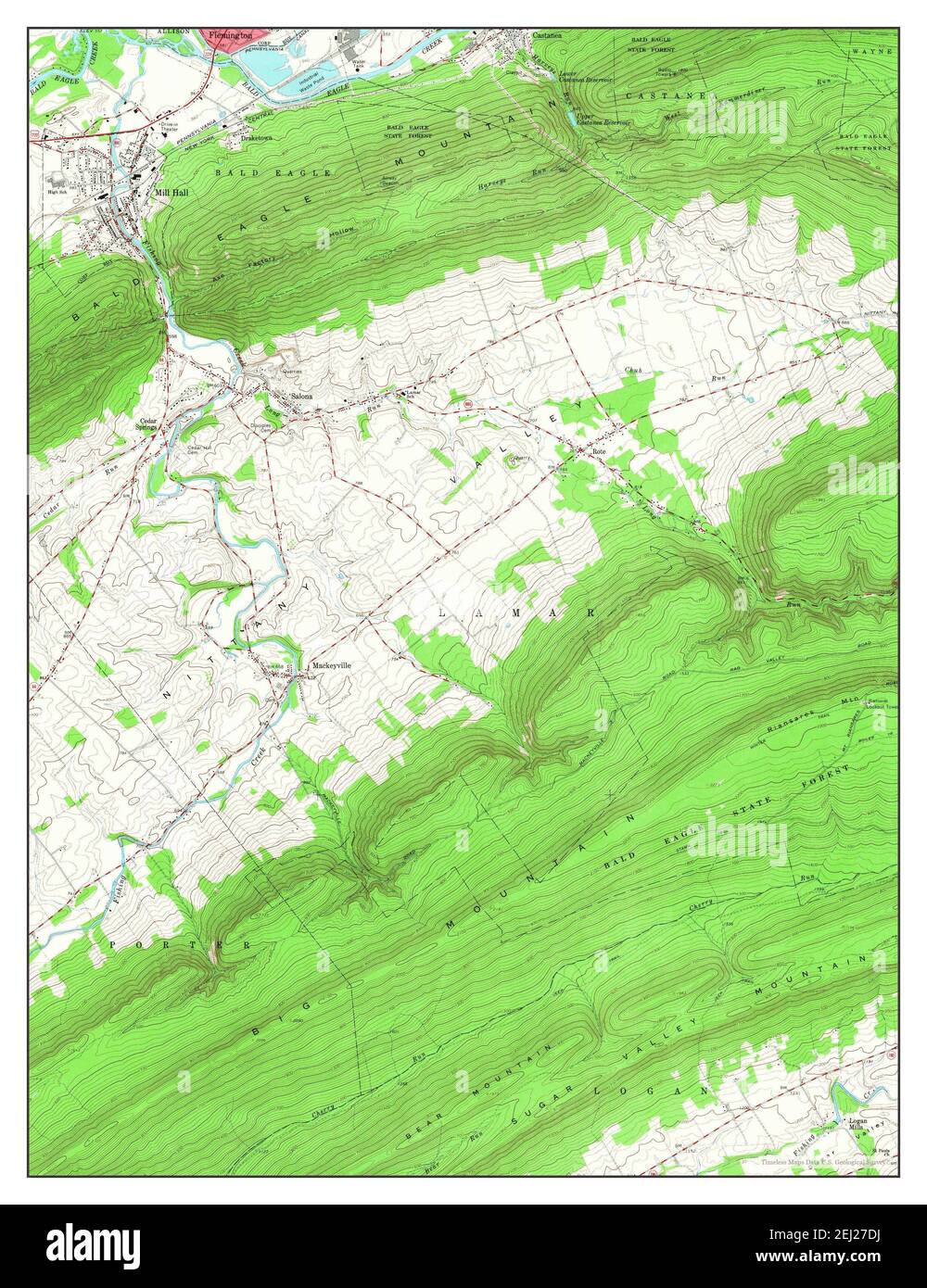 Mill Hall, Pennsylvania, map 1965, 124000, United States of America by