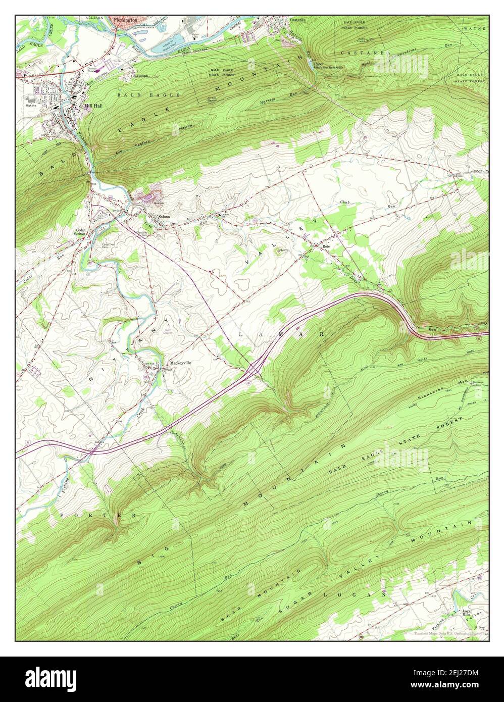 Mill Hall, Pennsylvania, map 1965, 124000, United States of America by