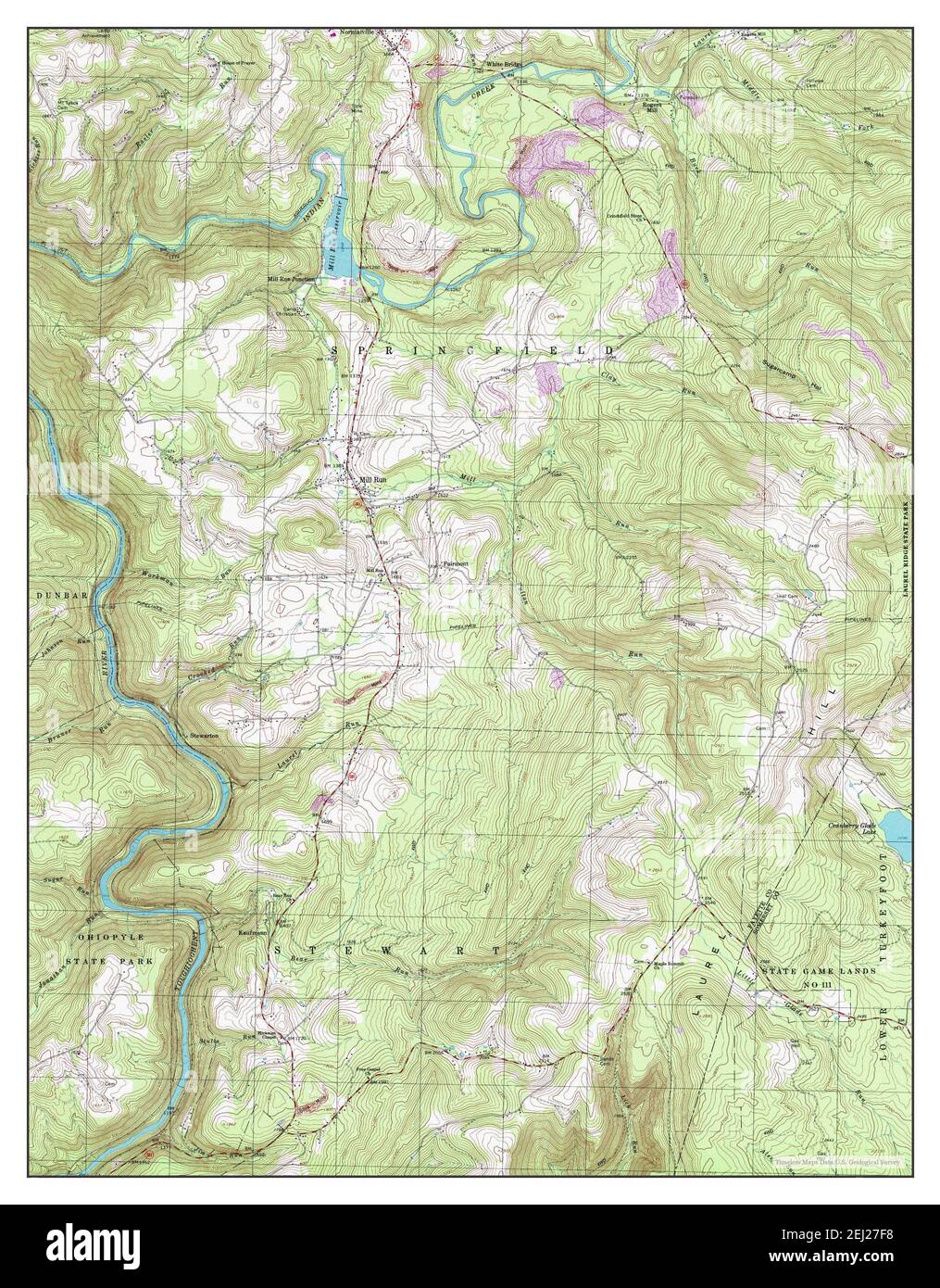 Mill Run, Pennsylvania, map 1999, 124000, United States of America by