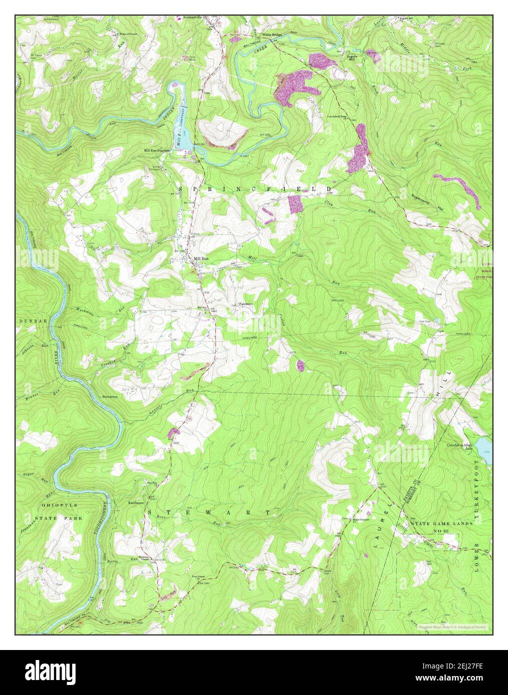 Mill Run, Pennsylvania, map 1967, 124000, United States of America by