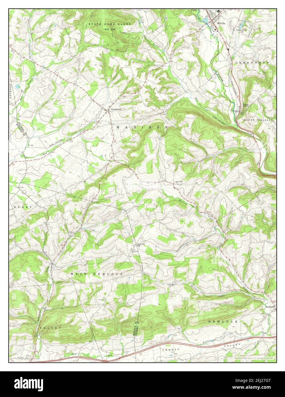 Map of millville pennsylvania hi-res stock photography and images - Alamy