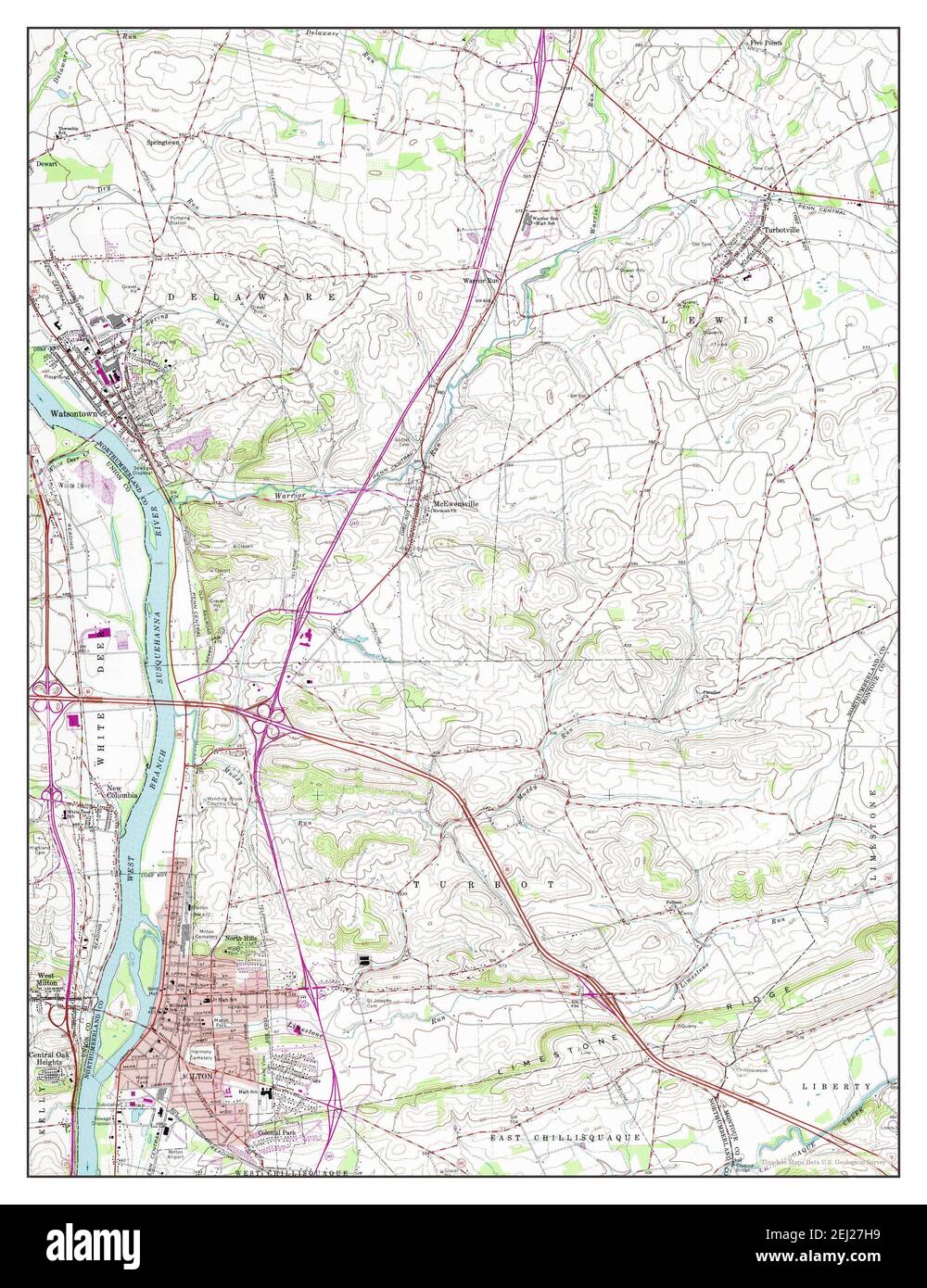 Milton, Pennsylvania, map 1965, 124000, United States of America by