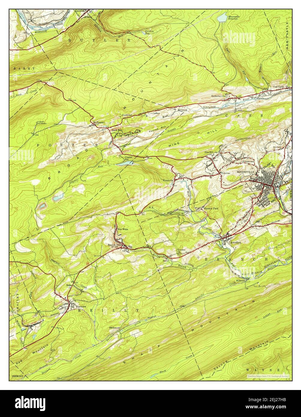 Minersville map Cut Out Stock Images & Pictures Alamy