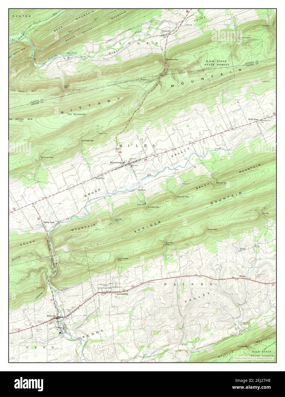 Millheim, Pennsylvania, map 1968, 124000, United States of America by