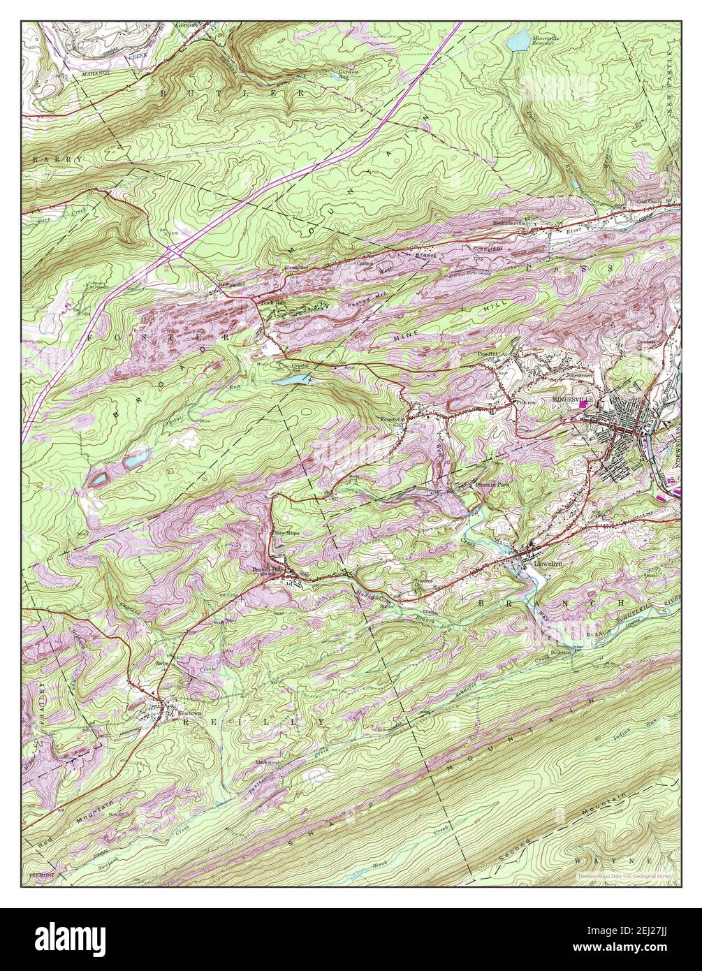 Minersville map hires stock photography and images Alamy