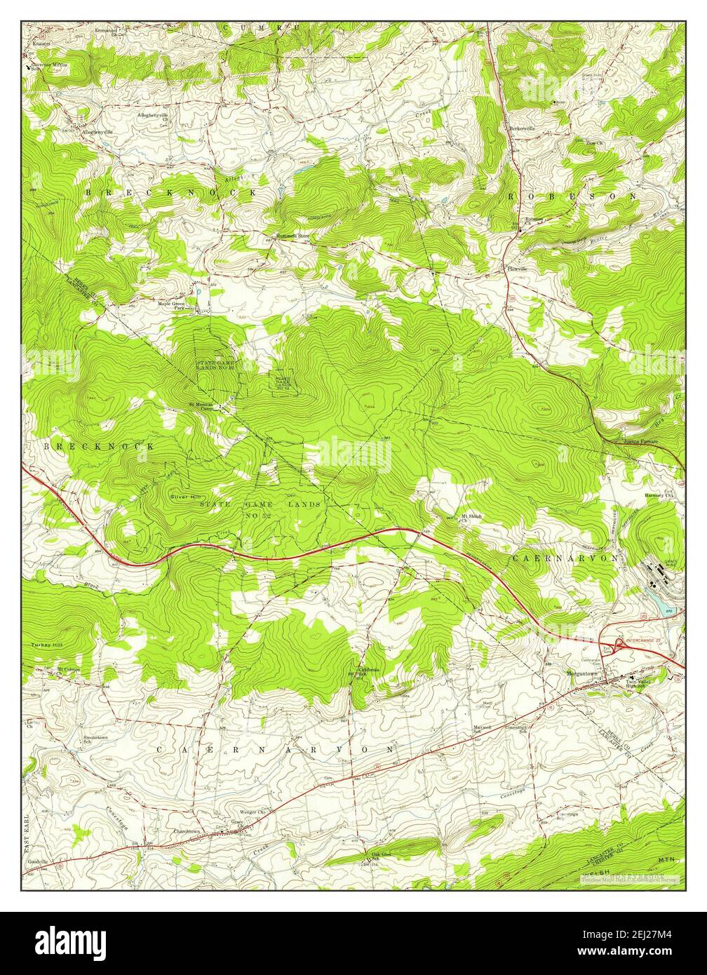 Morgantown, Pennsylvania, map 1956, 1:24000, United States of America ...