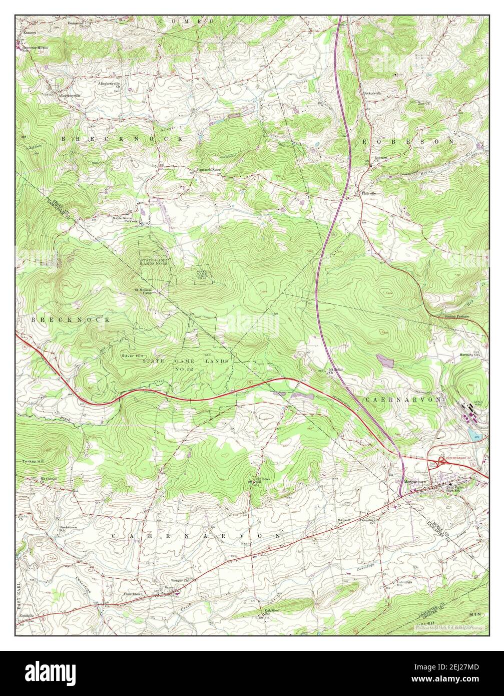 Morgantown, Pennsylvania, map 1956, 1:24000, United States of America ...