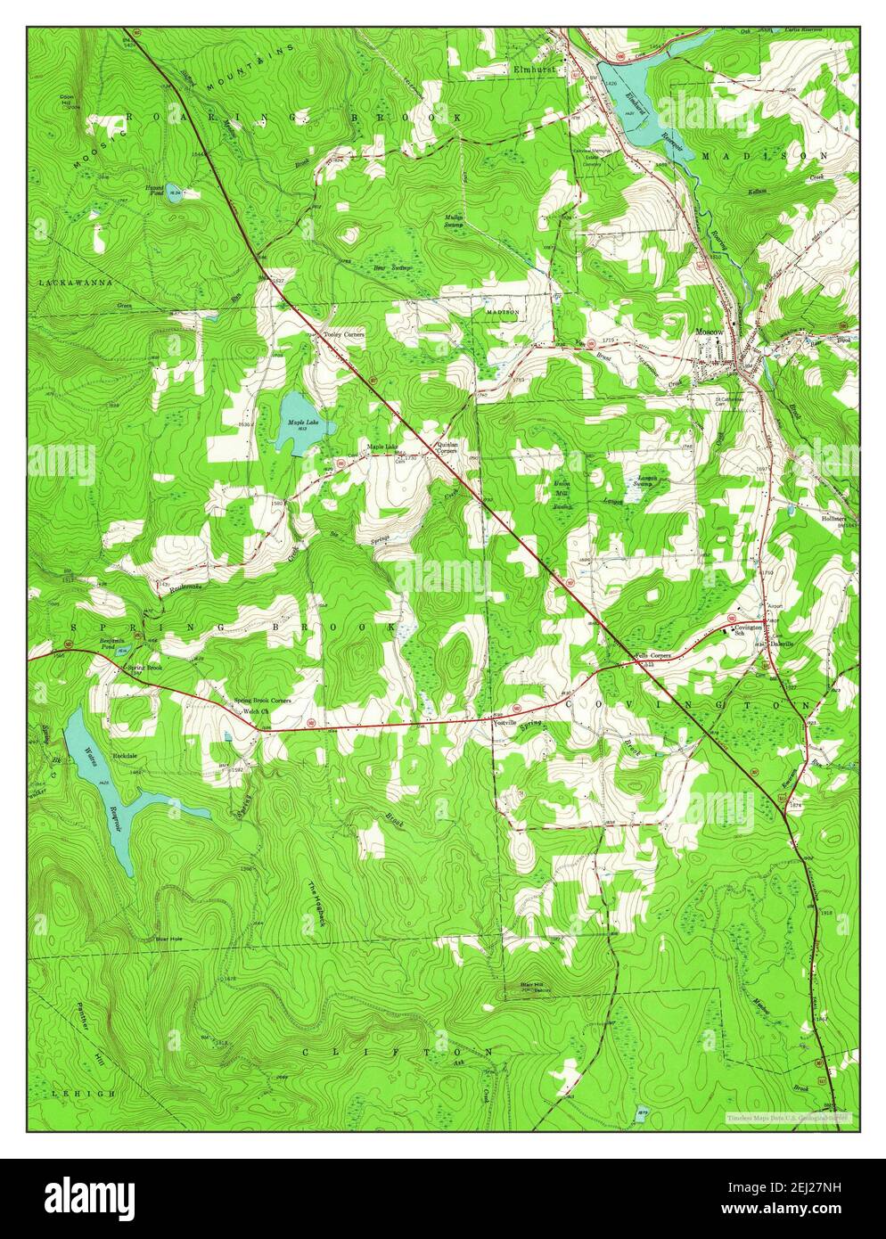 Moscow, Pennsylvania, map 1946, 124000, United States of America by