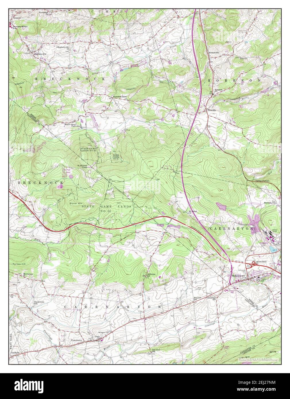 Morgantown, Pennsylvania, map 1956, 1:24000, United States of America ...