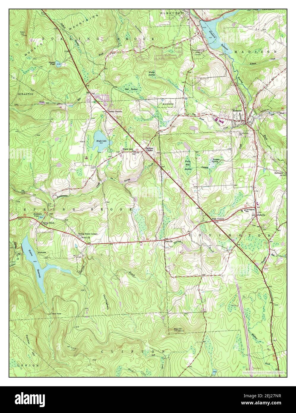 Moscow, Pennsylvania, map 1946, 124000, United States of America by