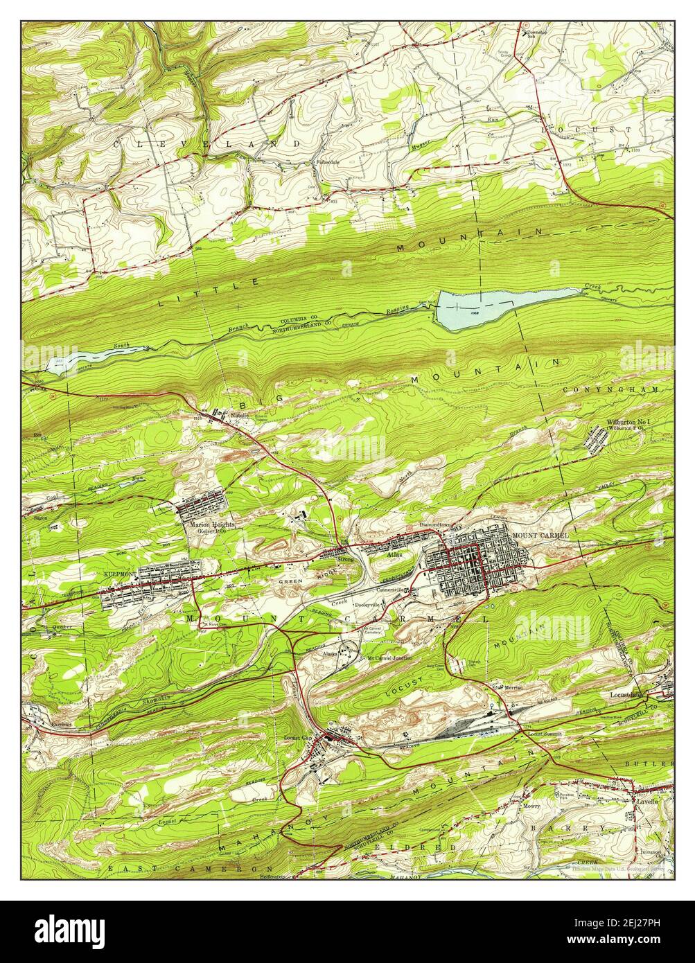 Mount Carmel, Pennsylvania, map 1955, 124000, United States of America