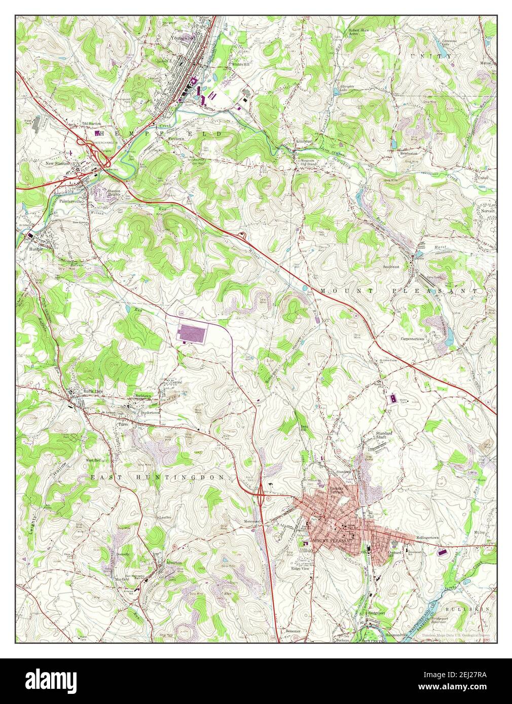 Mount Pleasant, Pennsylvania, map 1964, 124000, United States of