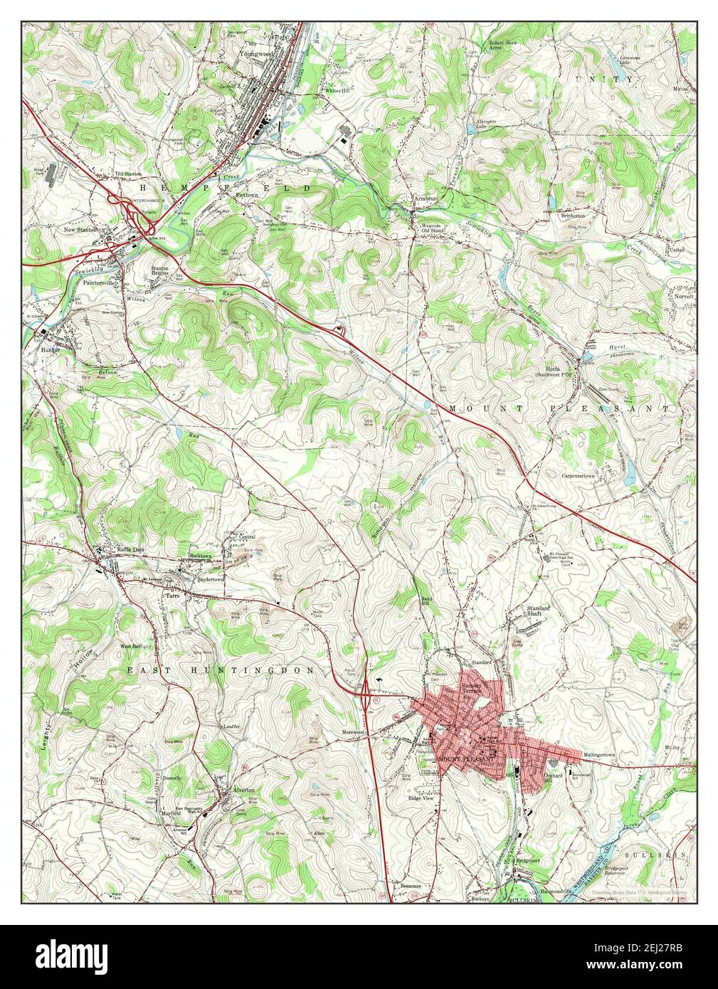 Mount Pleasant, Pennsylvania, map 1964, 124000, United States of