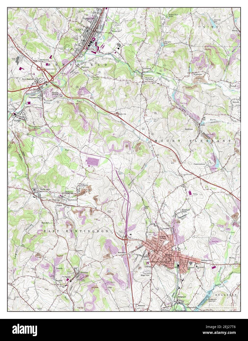 Mount Pleasant, Pennsylvania, map 1964, 124000, United States of
