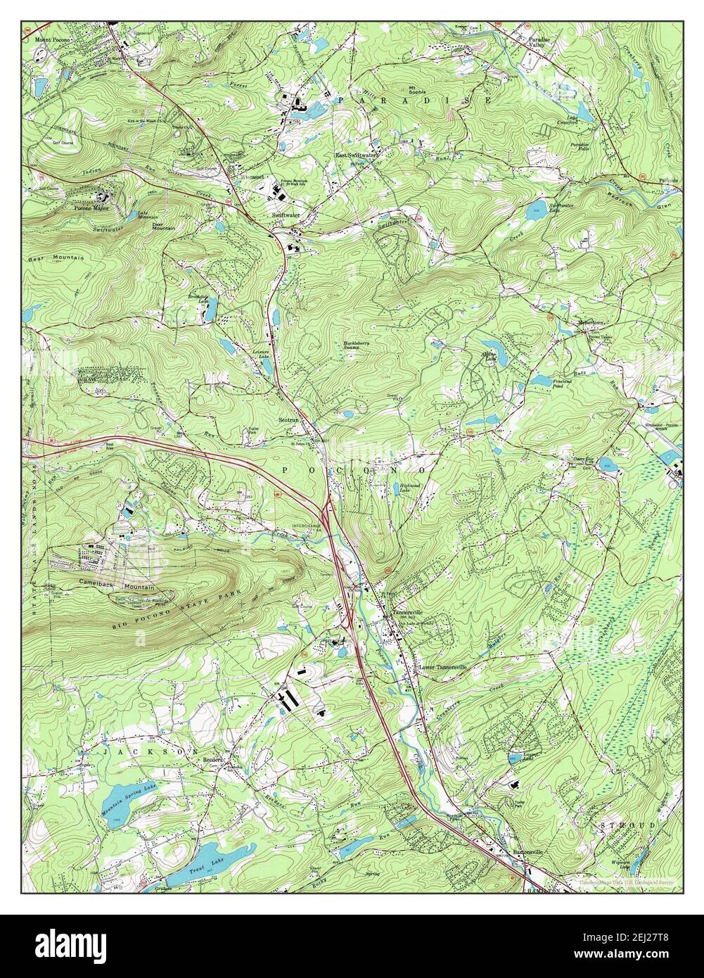 Mount Pocono, Pennsylvania, map 1966, 1:24000, United States of America by  Timeless Maps, data U.S. Geological Survey Stock Photo - Alamy