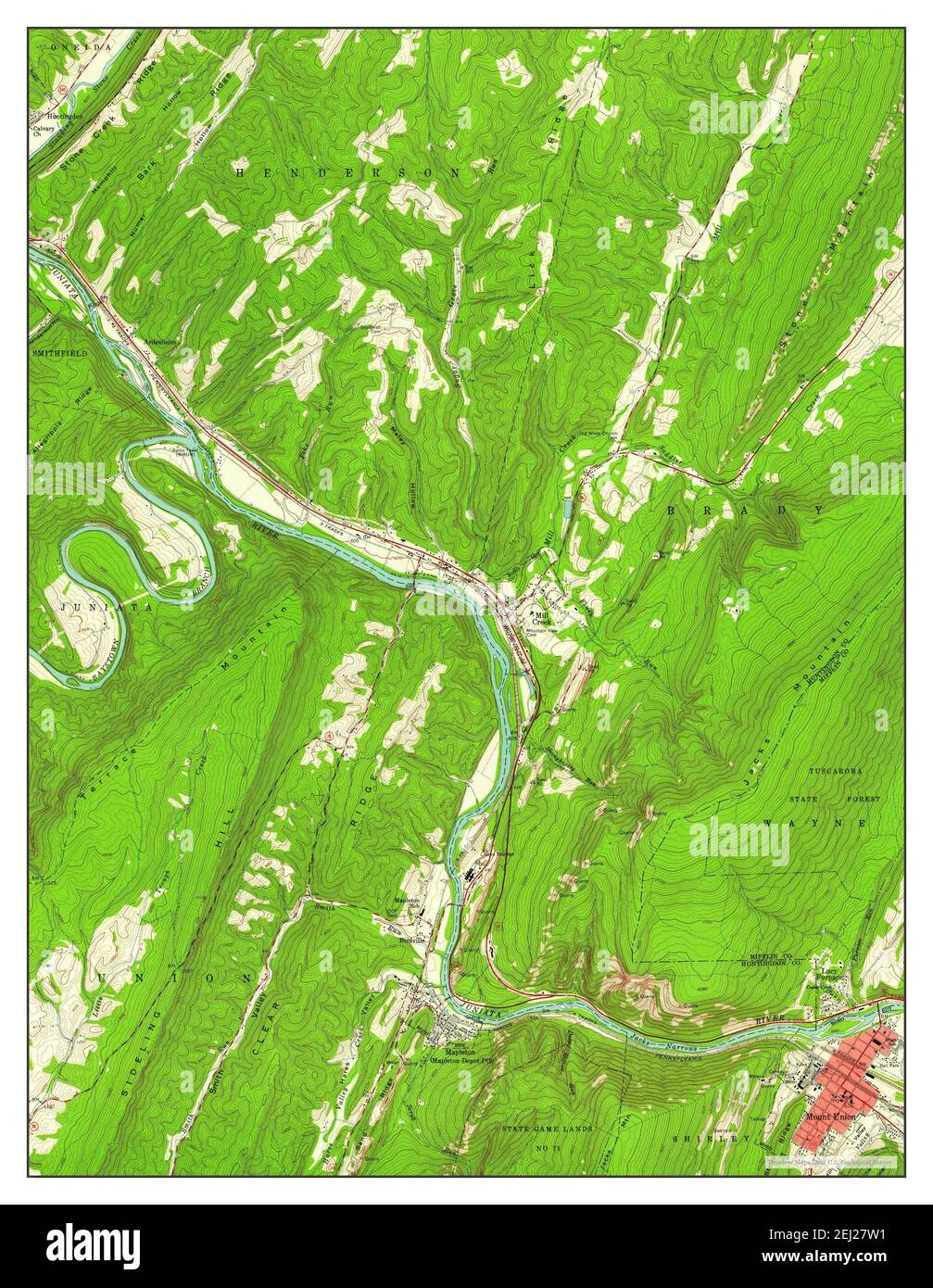 Mount Union, Pennsylvania, map 1959, 124000, United States of America