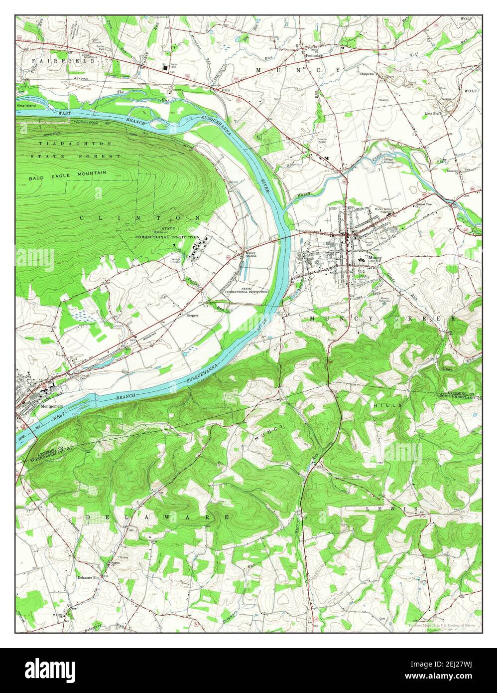 Map of muncy hi-res stock photography and images - Alamy