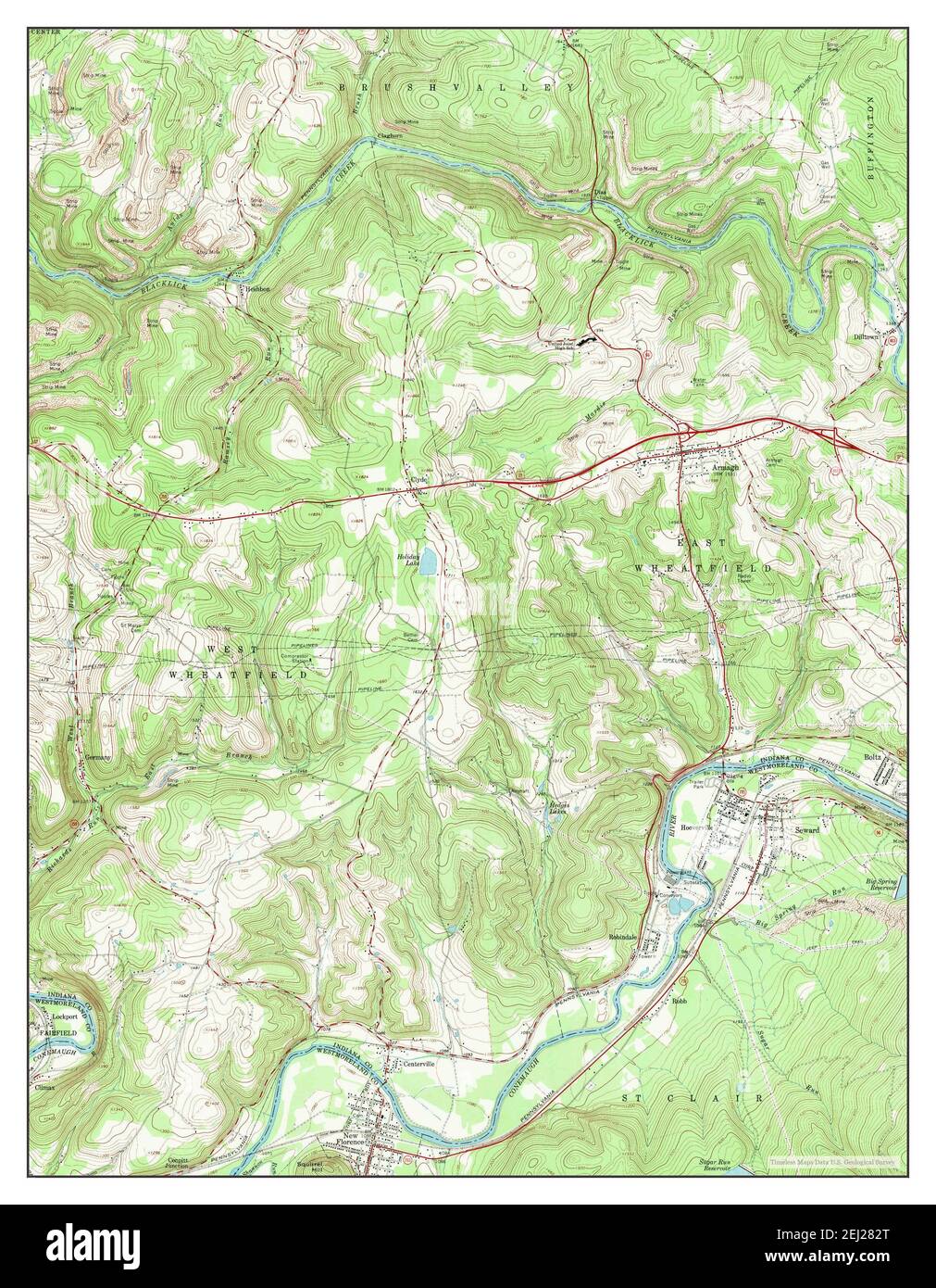 New Florence, Pennsylvania, map 1964, 124000, United States of America by Timeless Maps, data U