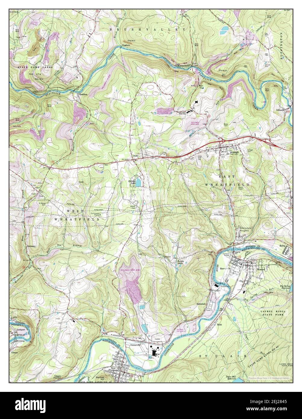 New Florence, Pennsylvania, map 1964, 124000, United States of America