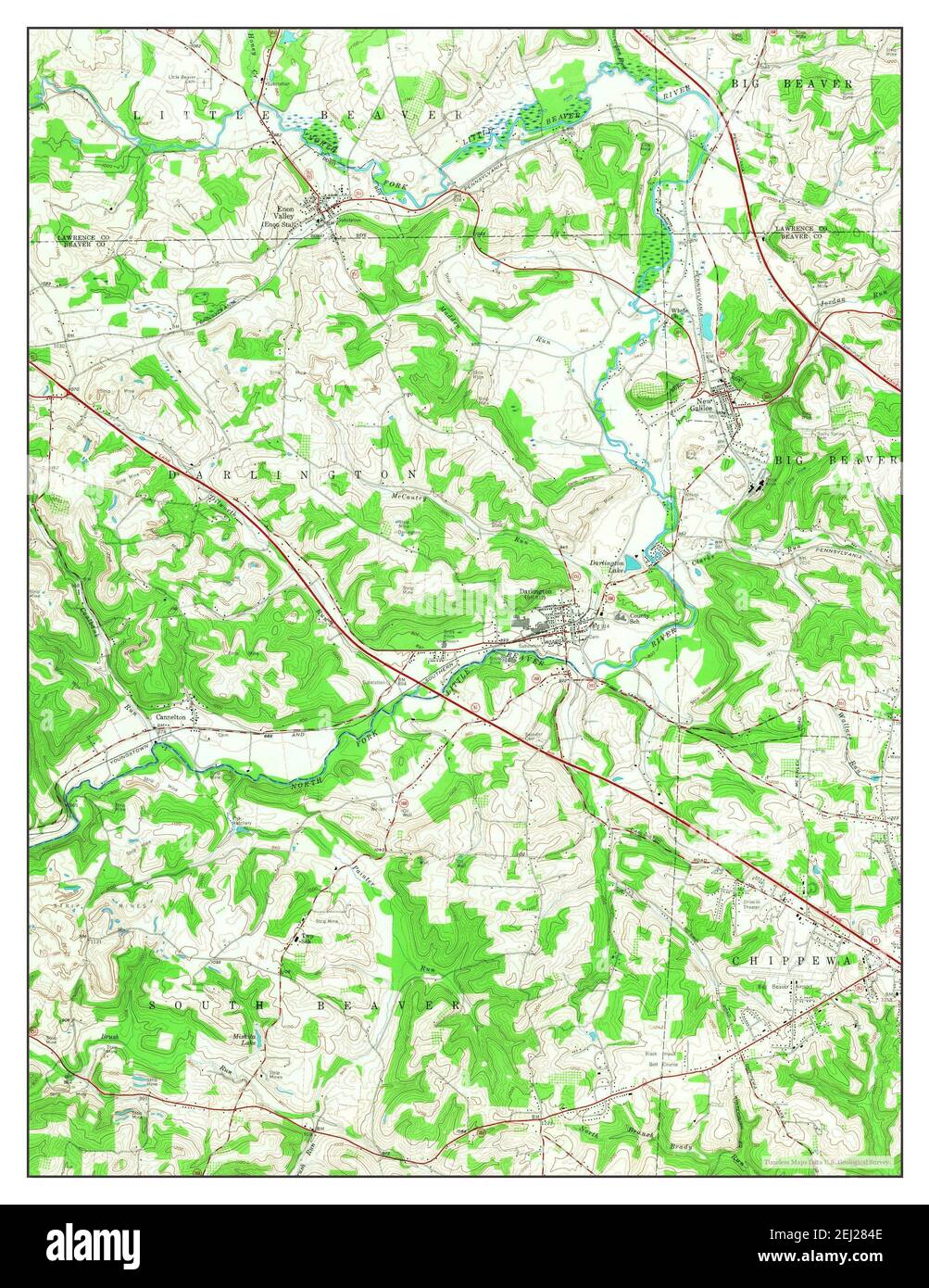 New Galilee, Pennsylvania, map 1957, 1:24000, United States of America ...