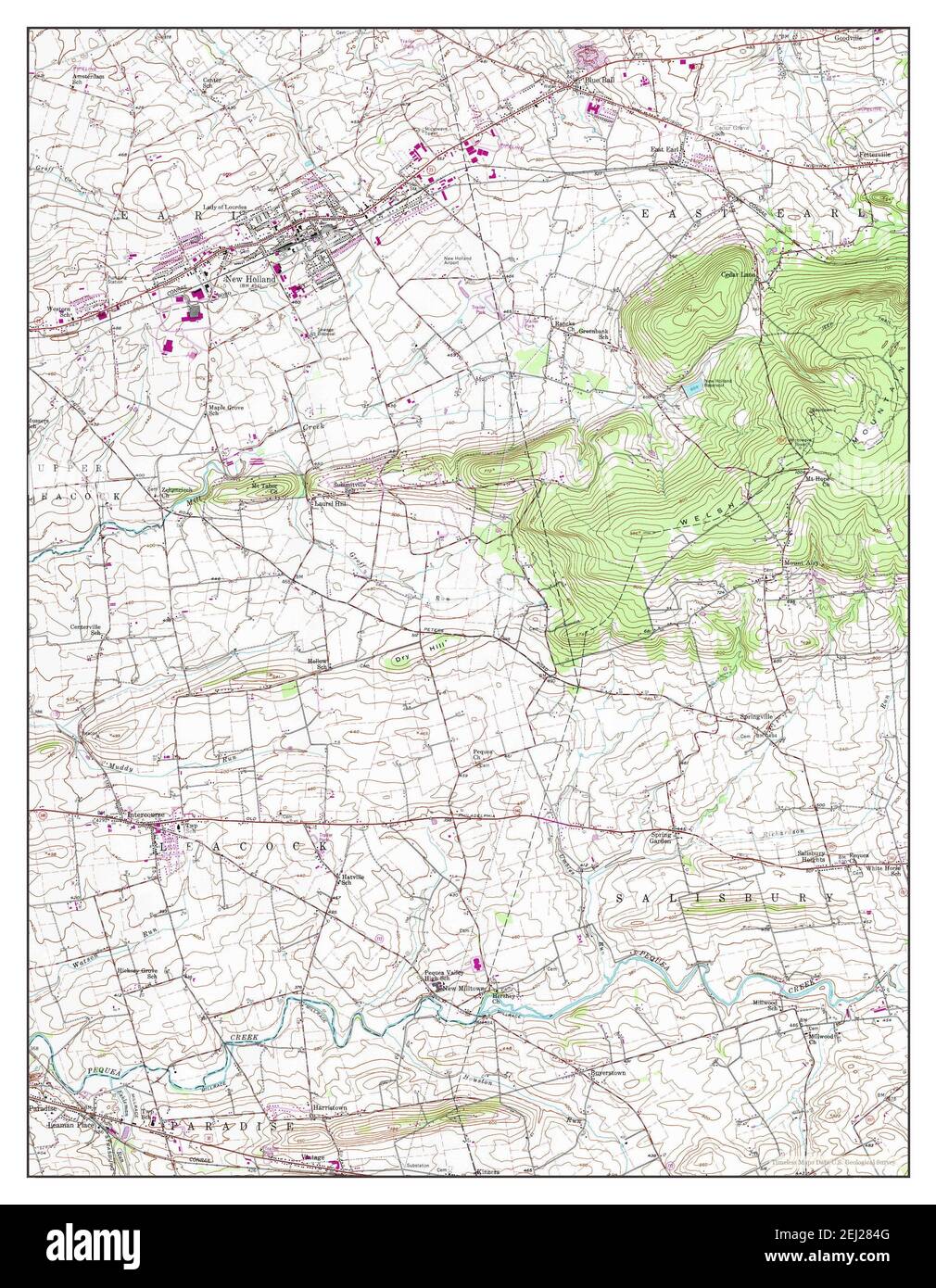 New Holland, Pennsylvania, map 1956, 1:24000, United States of America ...