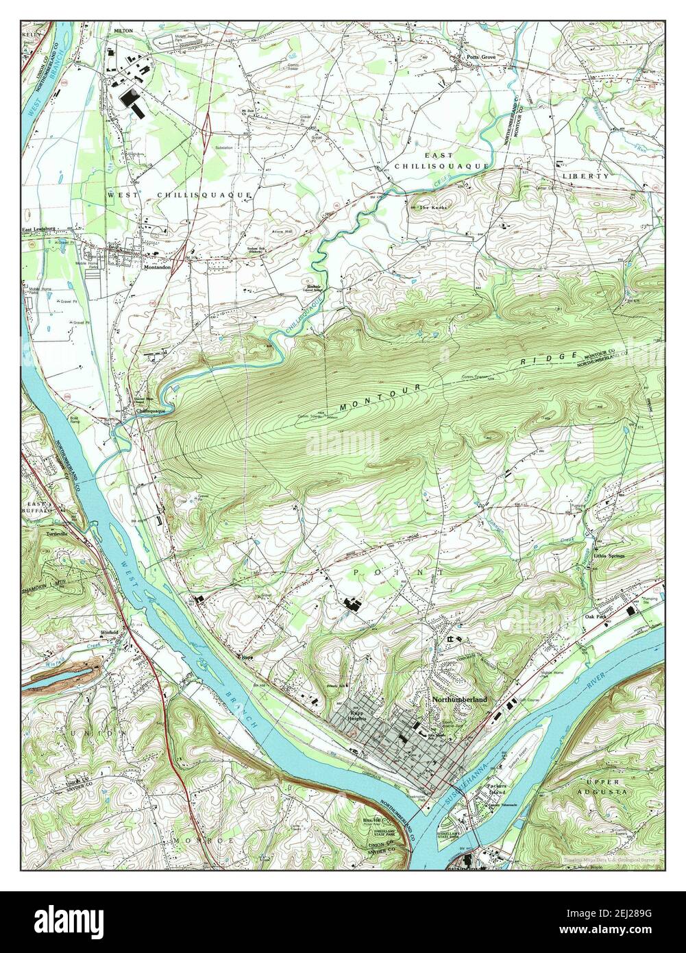 Northumberland, Pennsylvania, map 1994, 1:24000, United States of America by Timeless Maps, data U.S. Geological Survey Stock Photo