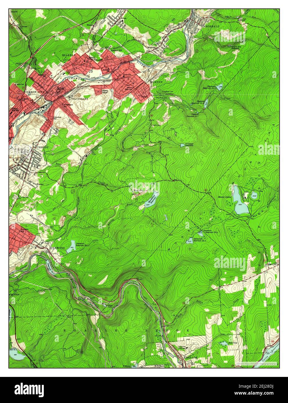 Olyphant, Pennsylvania, map 1946, 124000, United States of America by