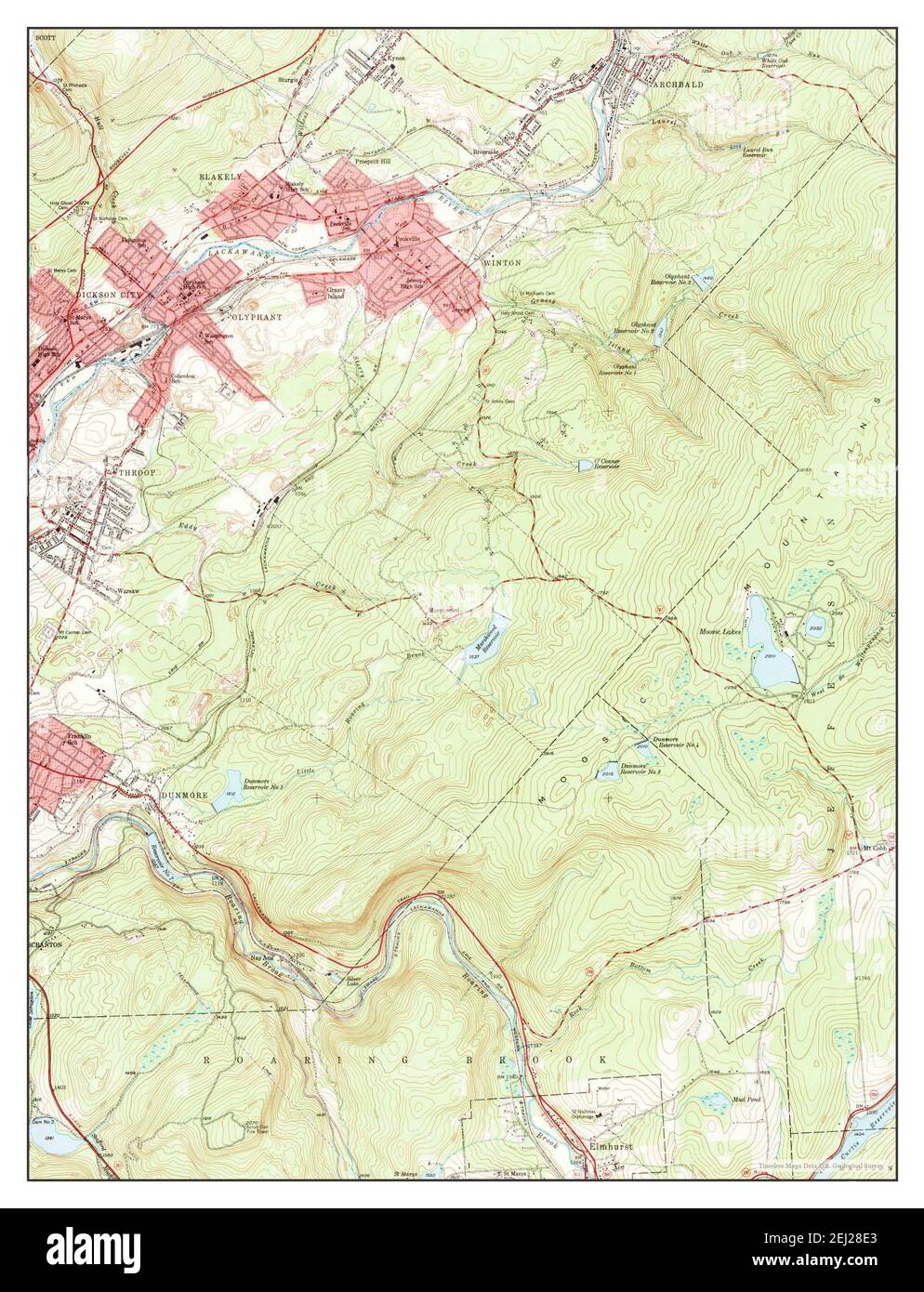 Olyphant, Pennsylvania, map 1946, 124000, United States of America by