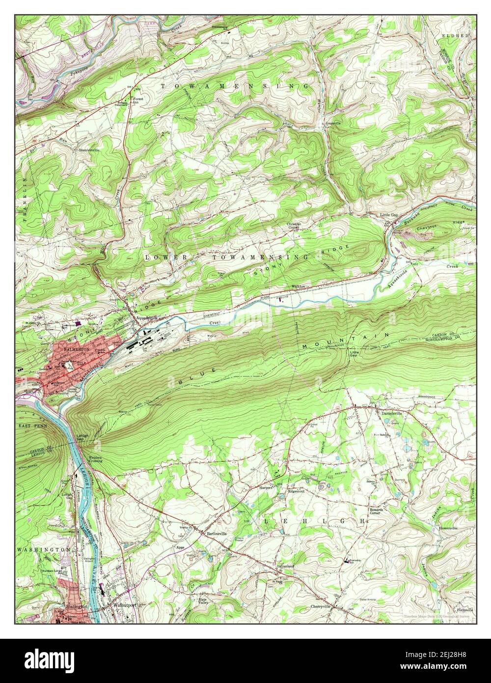 Palmerton, Pennsylvania, map 1960, 124000, United States of America by Timeless Maps, data U.S