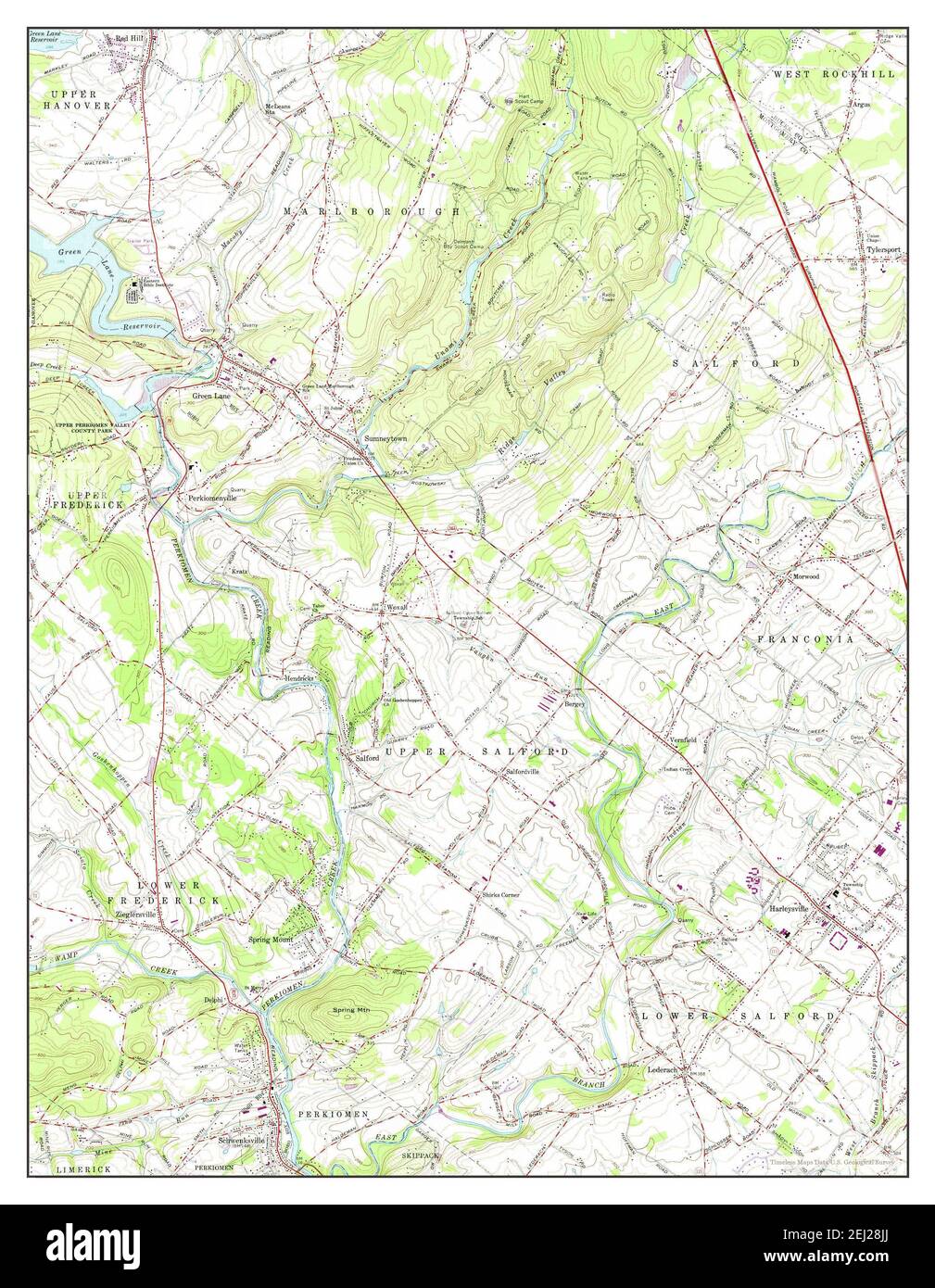Perkiomenville, Pennsylvania, map 1960, 1:24000, United States of ...