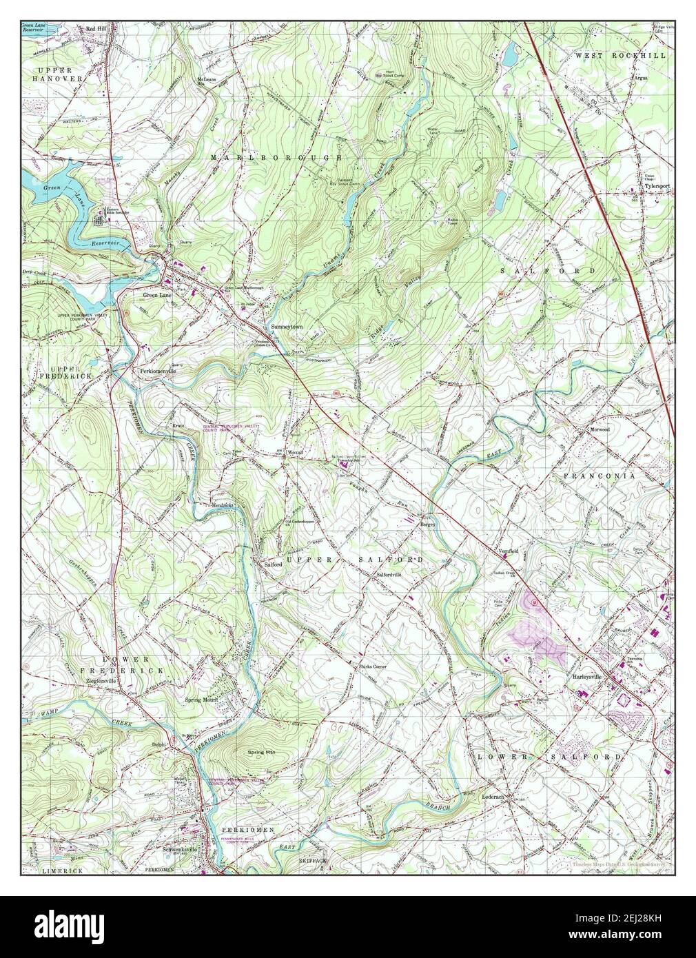 Perkiomenville Pennsylvania map - Perkiomenville Pennsylvania Map 1997 124000 United States Of America By Timeless Maps Data Us Geological Survey 2EJ28KH 