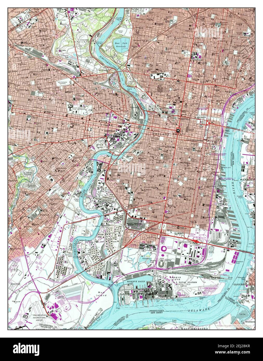 Philadelphia Pennsylvania map - Philadelphia Pennsylvania Map 1967 124000 United States Of America By Timeless Maps Data Us Geological Survey 2EJ28KR