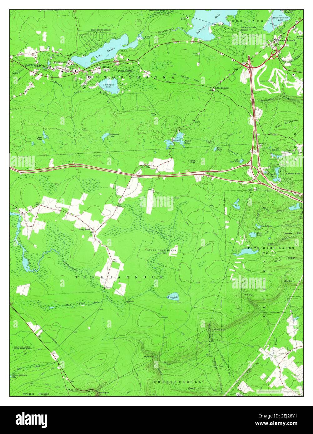 Pocono Pines, Pennsylvania, map 1966, 124000, United States of America
