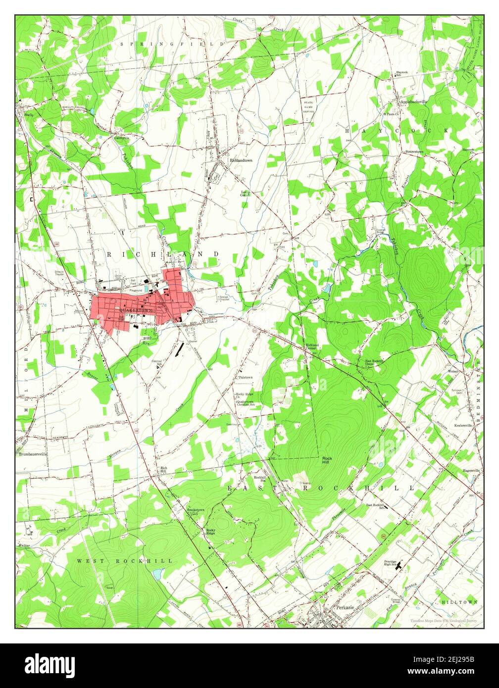 Quakertown, Pennsylvania, map 1957, 124000, United States of America by Timeless Maps, data U.S