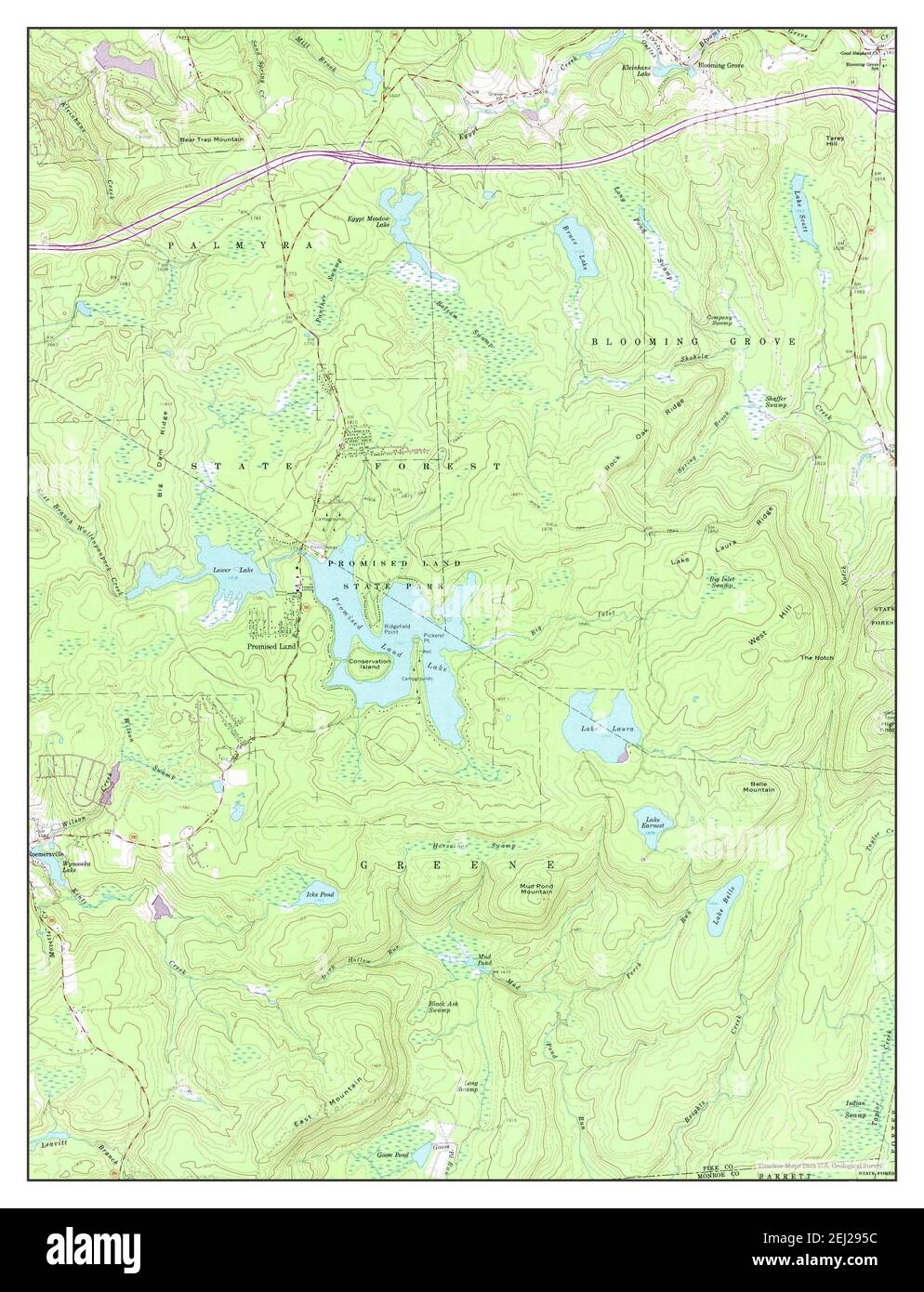 Promised Land, Pennsylvania, map 1966, 124000, United States of