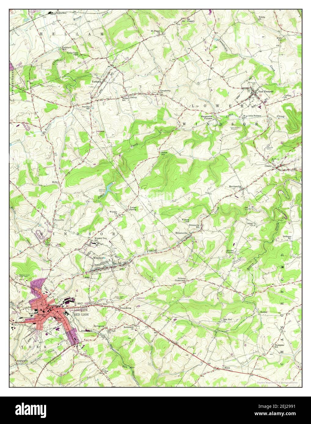 Map of red lion pennsylvania Cut Out Stock Images & Pictures Alamy