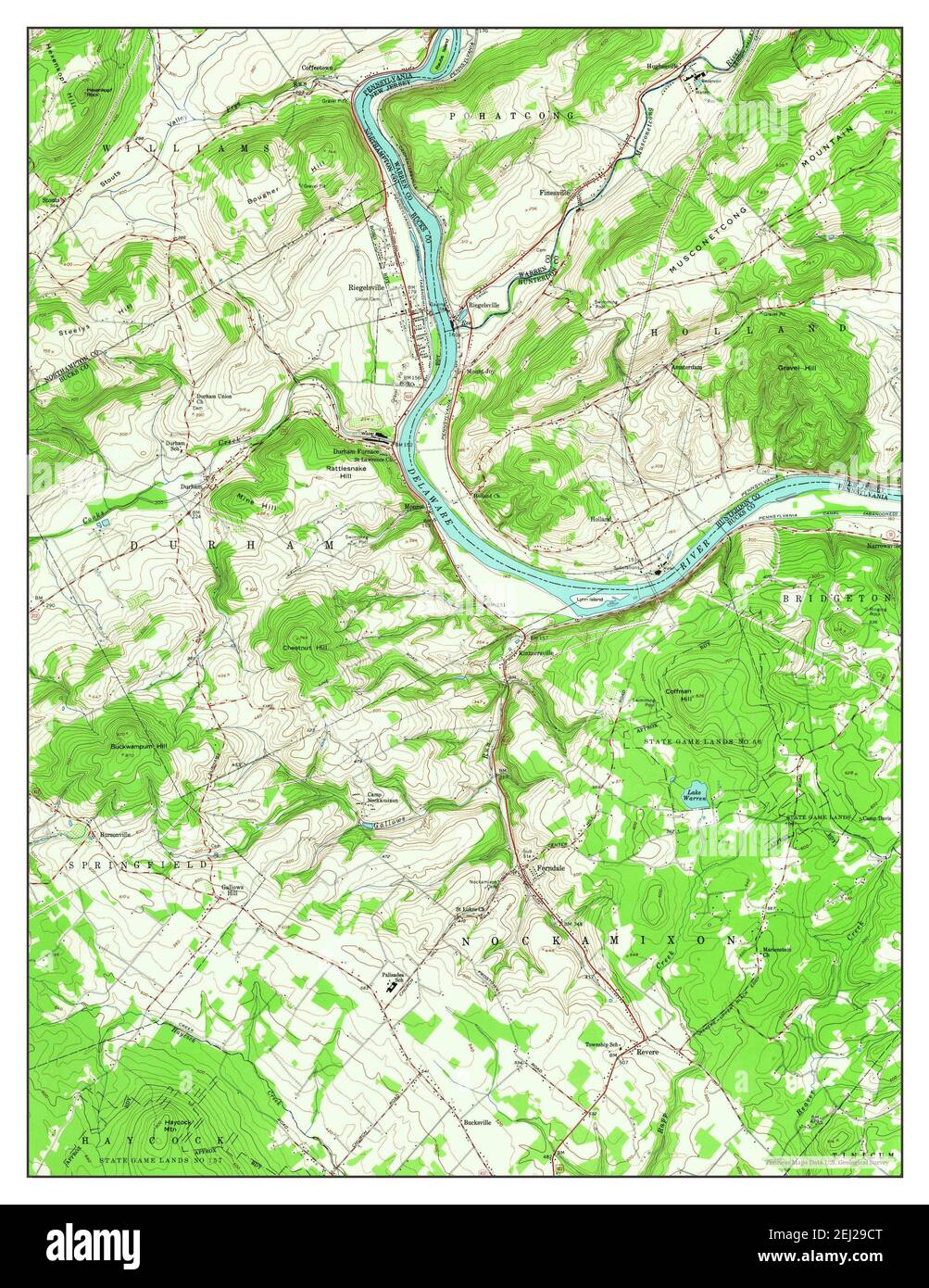 Riegelsville, Pennsylvania, map 1956, 124000, United States of America