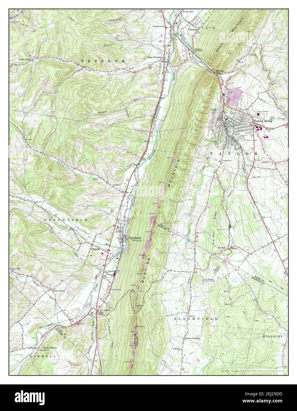 Roaring Spring, Pennsylvania, map 1963, 124000, United States of America by Timeless Maps, data