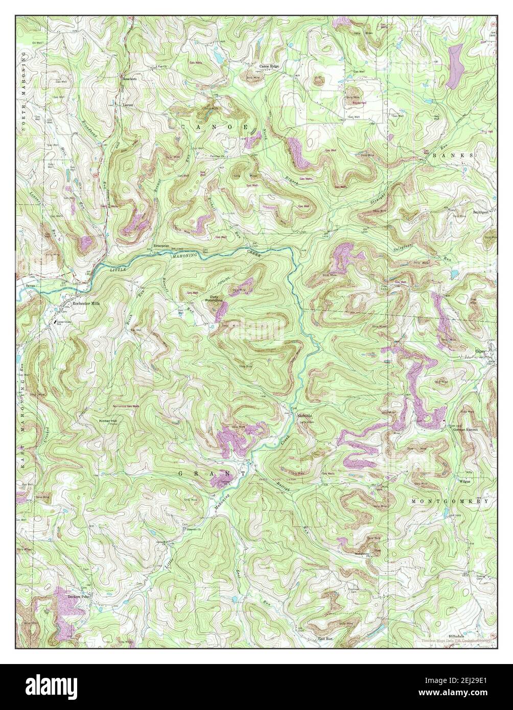 Rochester Mills, Pennsylvania, map 1968, 124000, United States of
