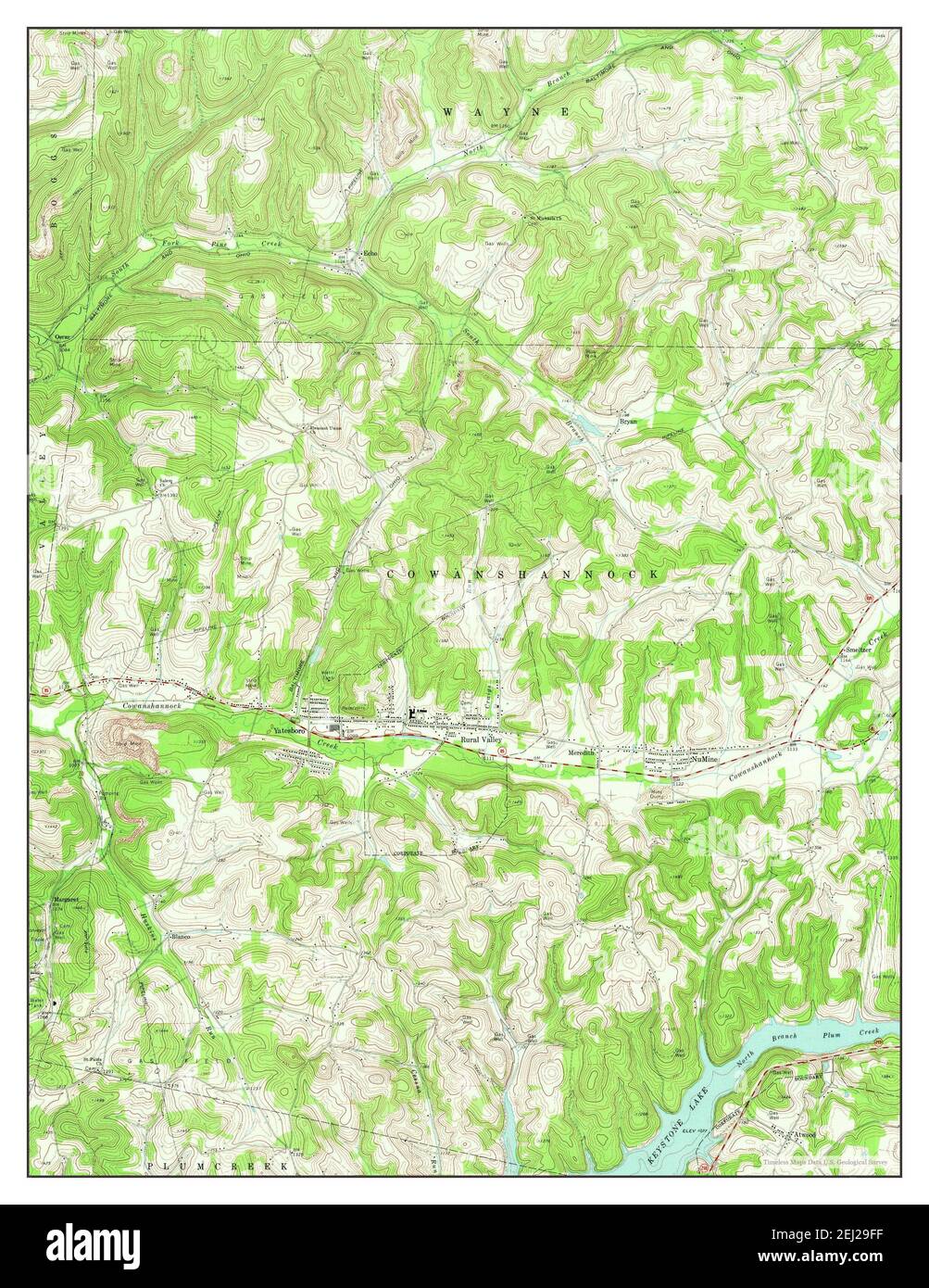 Rural Valley, Pennsylvania, map 1969, 124000, United States of America