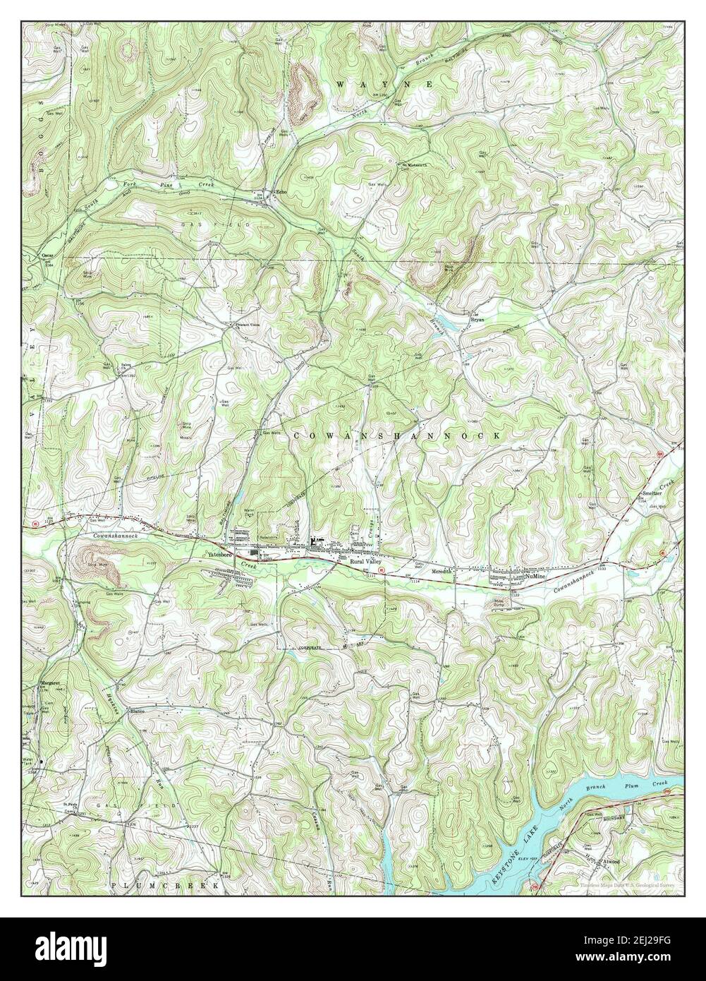 Rural Valley, Pennsylvania, map 1969, 124000, United States of America