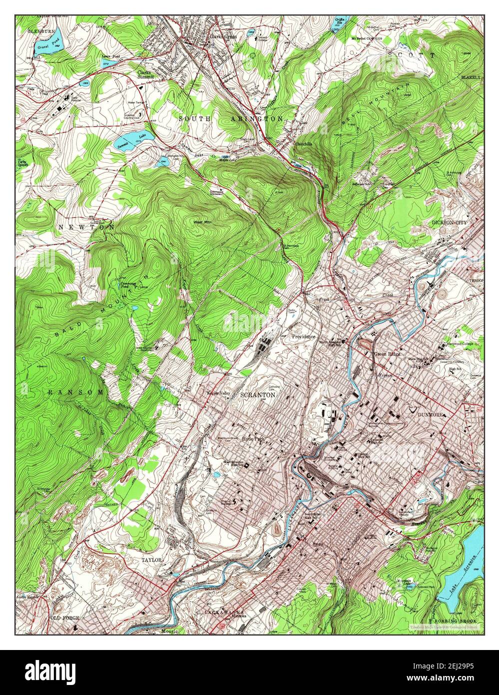 Scranton, Pennsylvania, map 1947, 124000, United States of America by Timeless Maps, data U.S