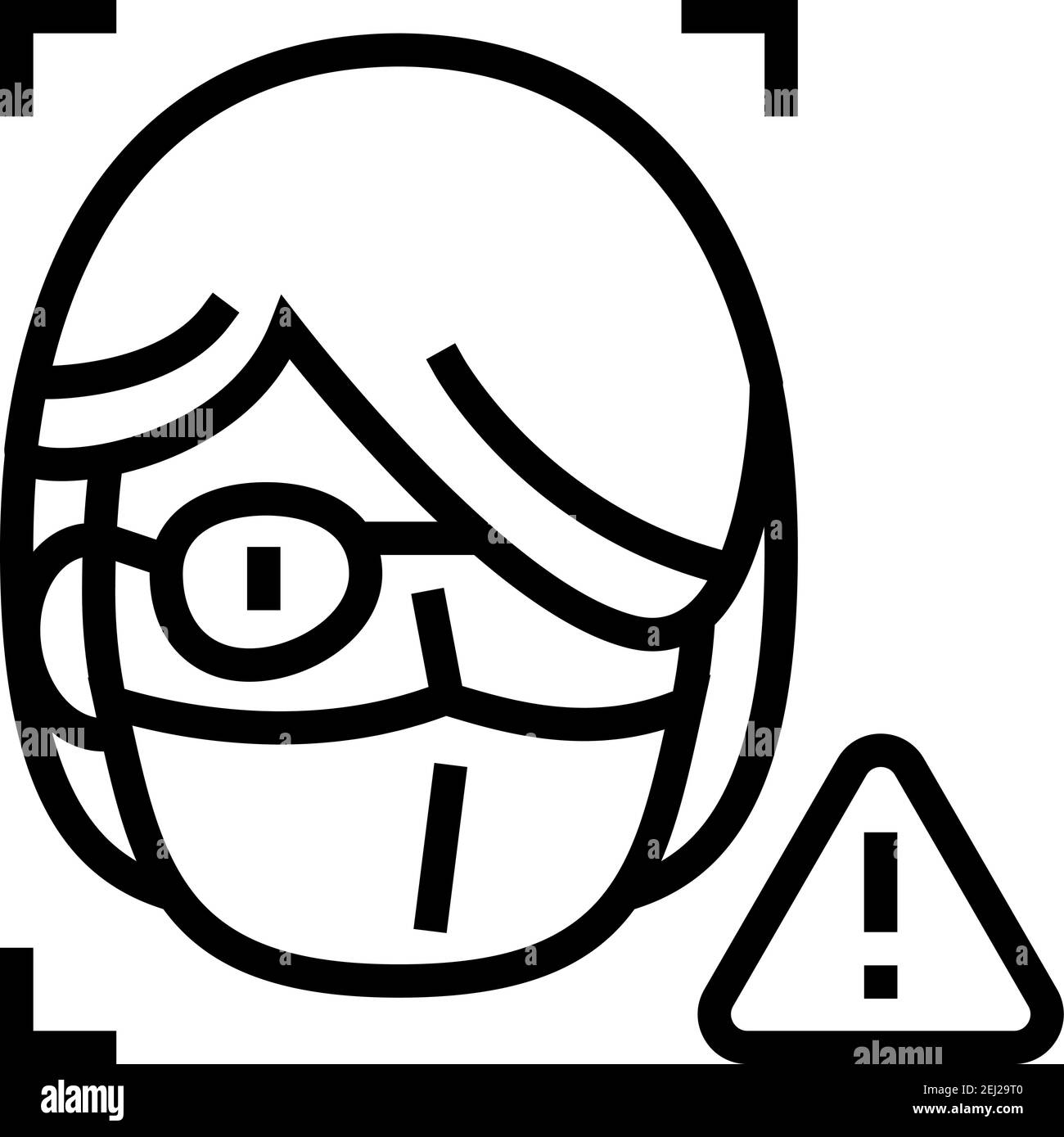 computer safe person info for use face id line icon vector illustration ...