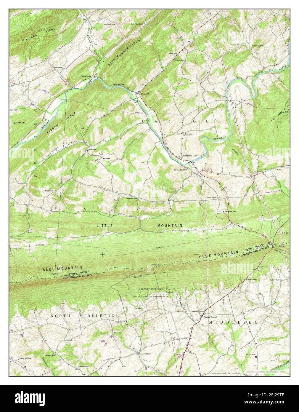 Shermans Dale, Pennsylvania, map 1952, 124000, United States of
