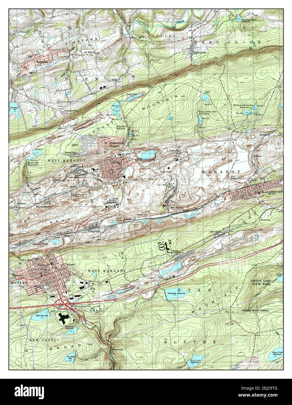 Shenandoah, Pennsylvania, map 1999, 124000, United States of America
