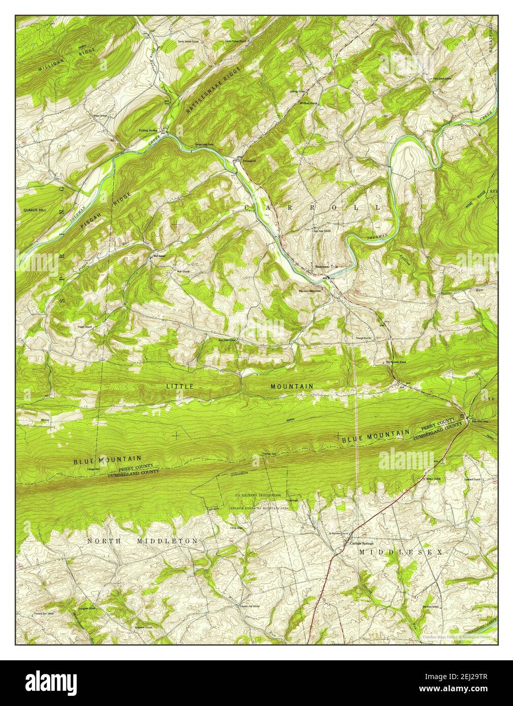 Shermans Dale, Pennsylvania, map 1952, 124000, United States of