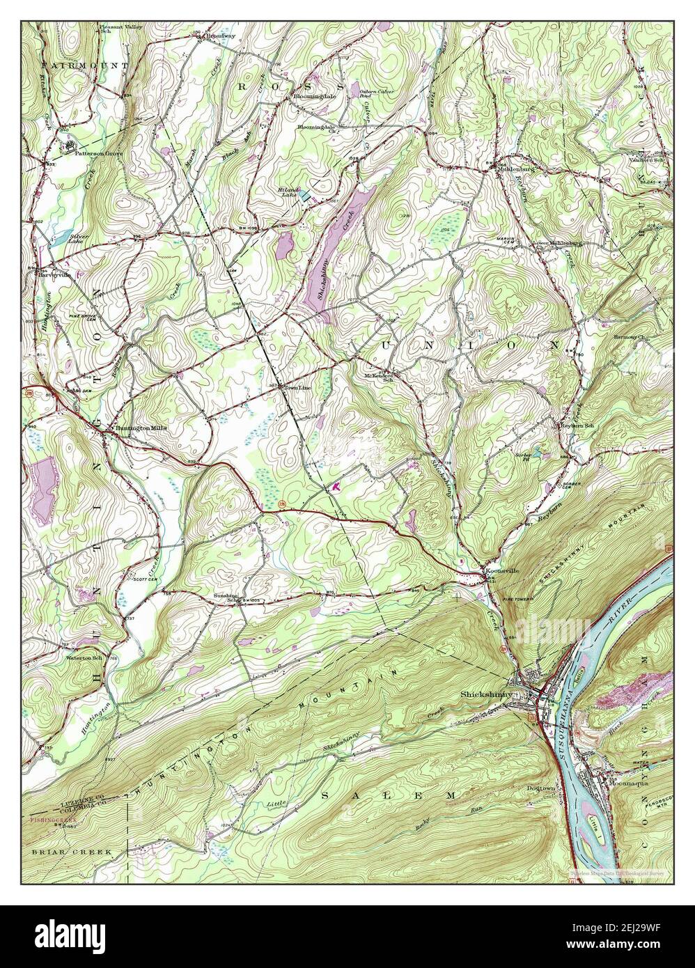 Shickshinny, Pennsylvania, map 1954, 124000, United States of America
