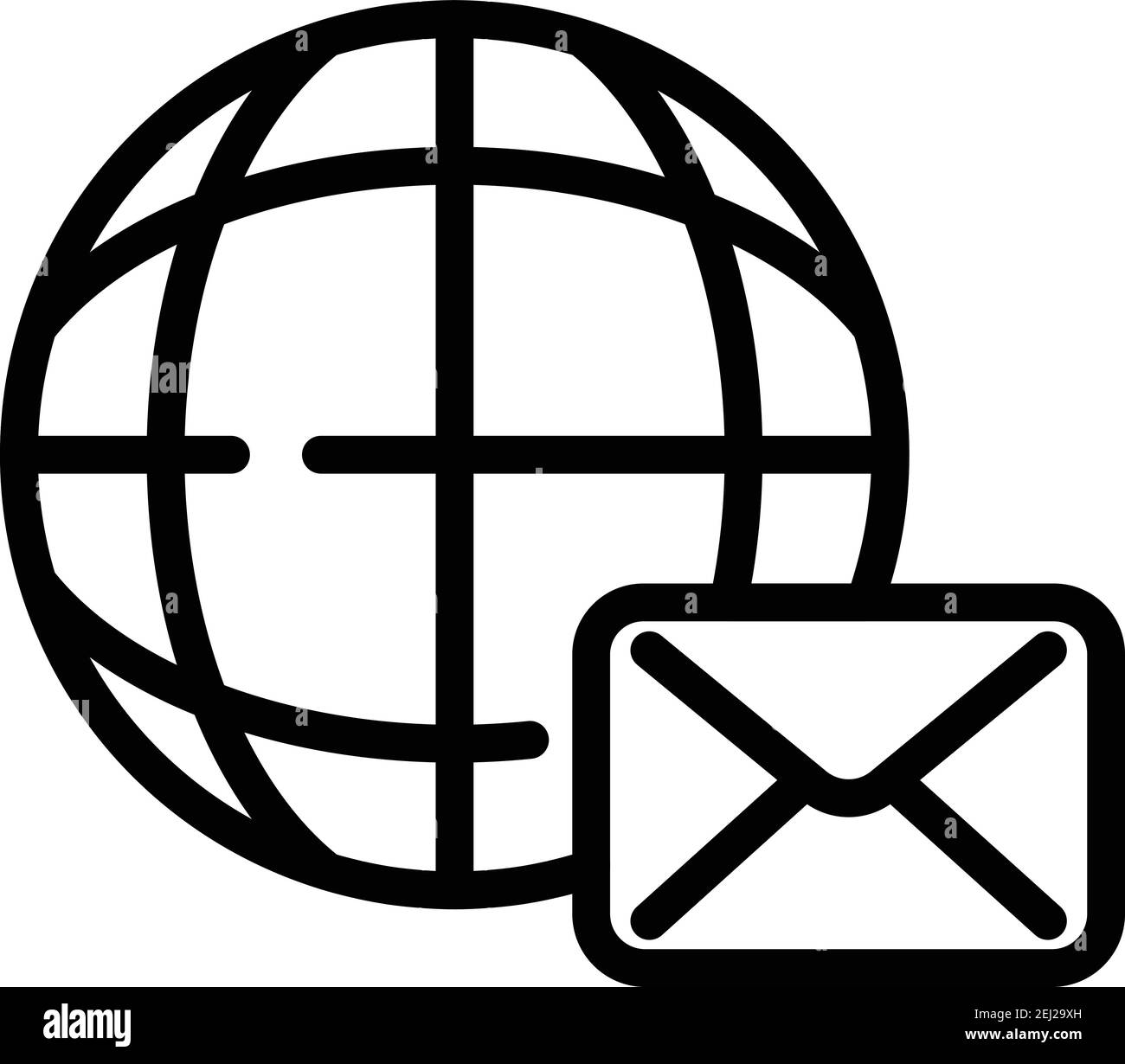 Global envelope icon. Outline global envelope vector icon for web